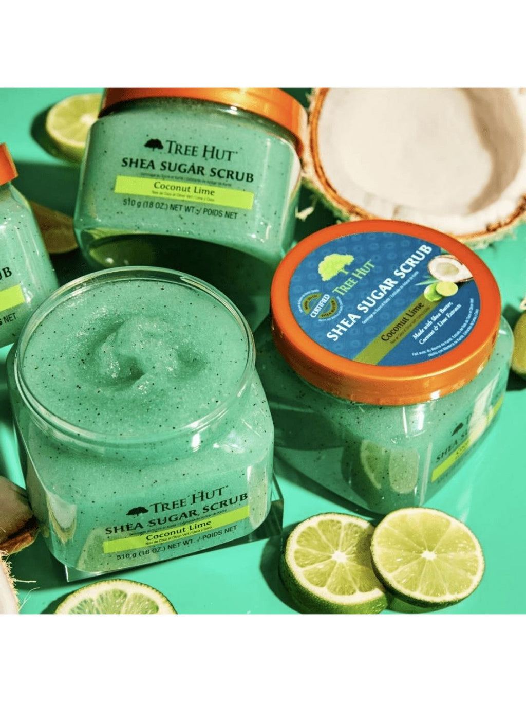 Tree Hut Lime Sugar Scrub – Gommage Corporel Exfoliant Citron Vert (18oz)